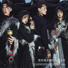 影楼新款藏族情侣写真民族风套装服饰大毛领藏袍西藏旅拍写真藏服