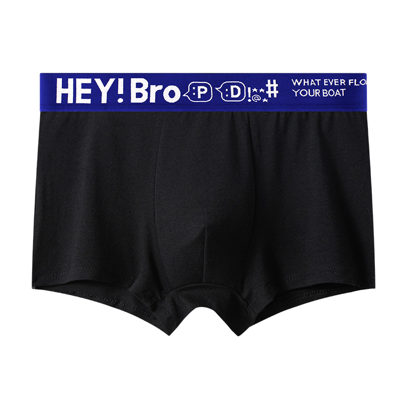 Algodón puro simple ropa interior de hombre marca de moda contraste color niños Boxer shorts Mediados de cintura suelta cómoda juventud Boxer shorts