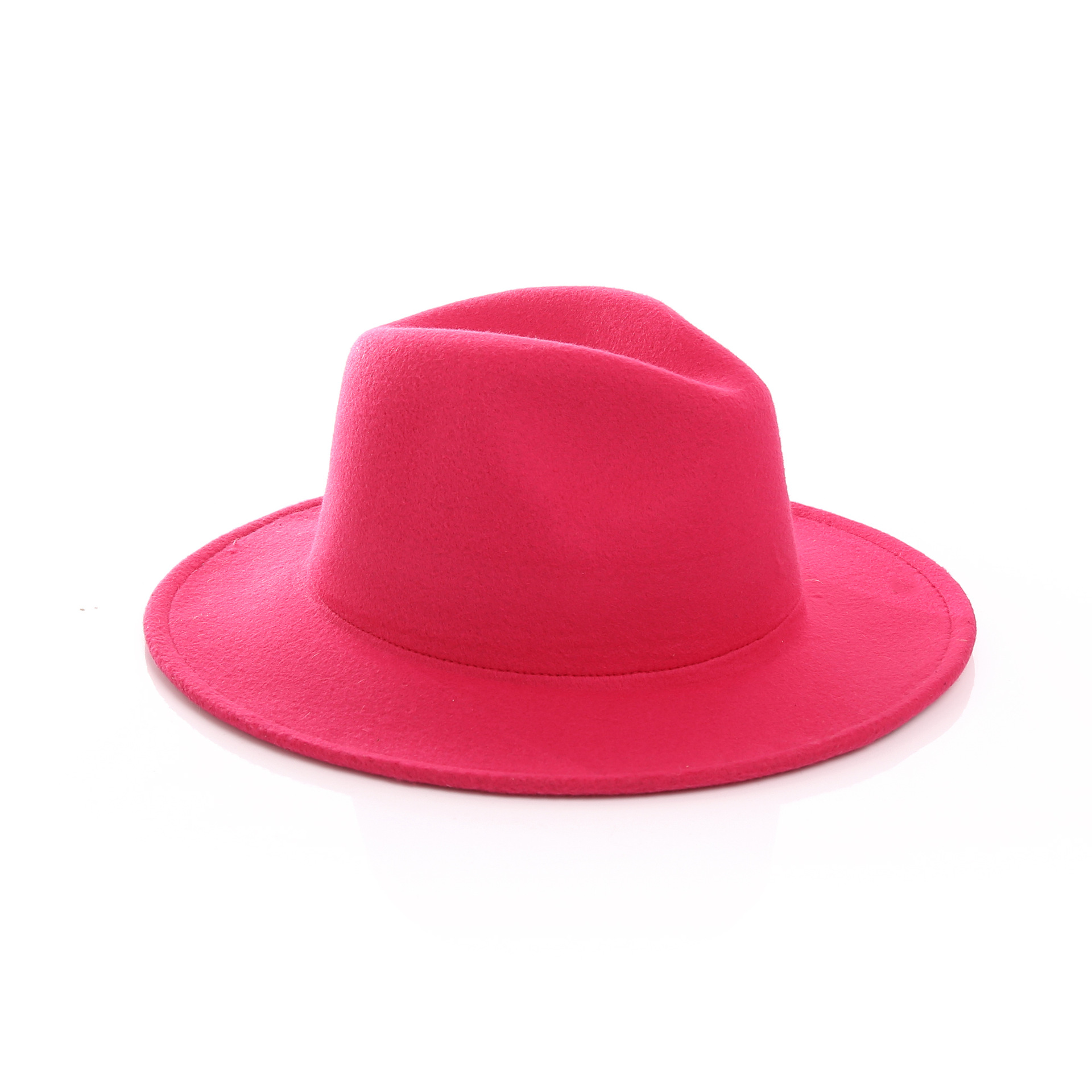 Sombrero de las mujeres de estilo de la calle europeo y americano de moda de color sólido fieltro sombrero de jugador de bolos versátil sombrero de jazz 2021 Nuevo