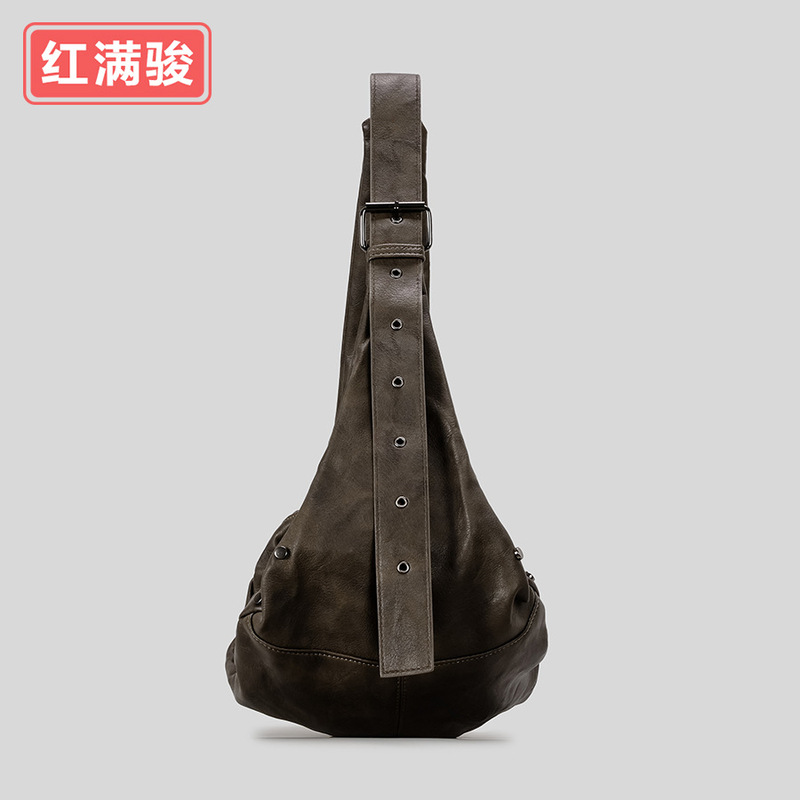 高级感复古皱褶饺子包慵懒风大容量月牙牛角包时尚单肩斜挎包女|undefined