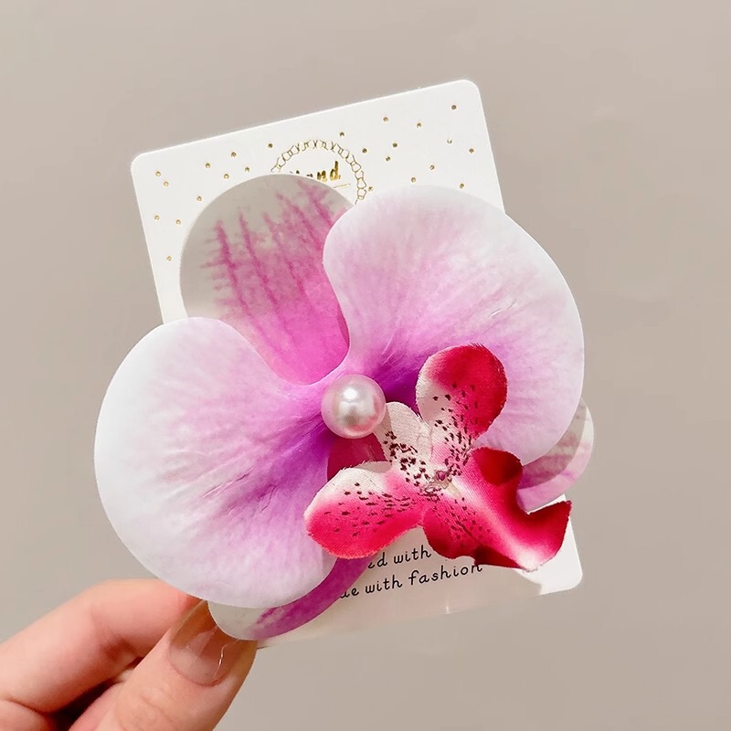 超仙唯美玫瑰花发饰仿真花夹海边度假风抓夹拍照绝美半扎发鲨鱼夹|undefined