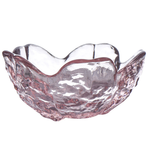 Japanese-style colored glass cherry blossom dish creative pink household seasoning dipping dish soy sauce dish bowl tableware set