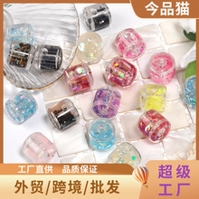 新款夜光流沙桶珠透彩亮片圆柱串珠diy手机链钥匙扣饰品配件批发