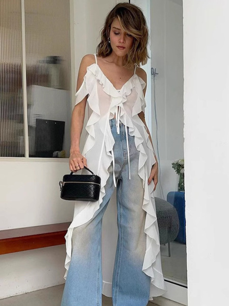 white shiffon summer dress