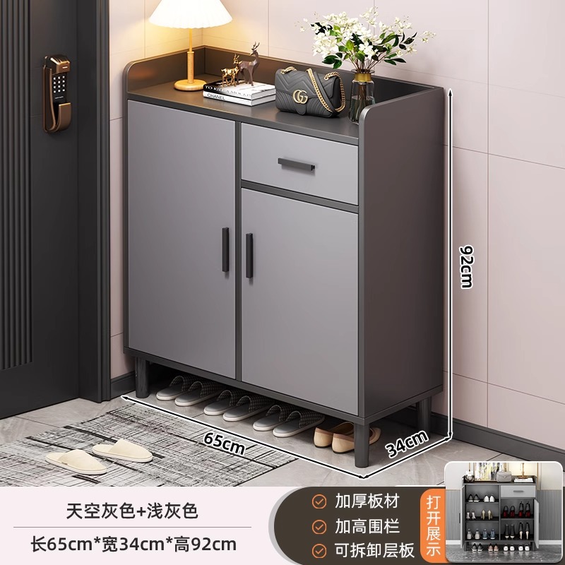Armario de zapatos doméstico puerta interior nuevo tipo 2025 explosión pequeño armario de almacenamiento económico de gran capacidad estante de zapatos de pasillo