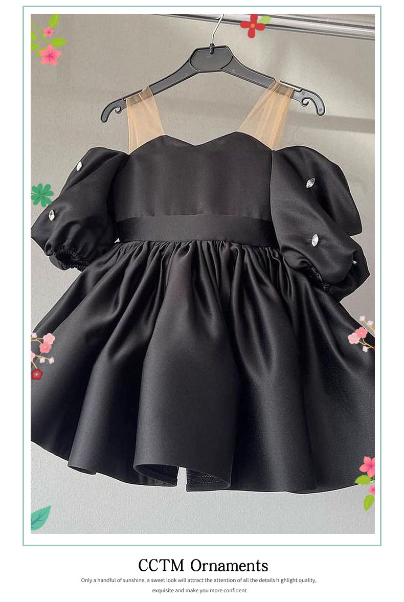 Mädchen Prinzessinnen Kleid Mit Puffärmeln Für Auftritte_voghion.com