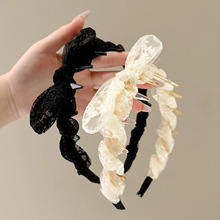 韩系甜美蕾丝兔耳朵发箍少女高级感珍珠发卡头箍发饰百搭外出头饰