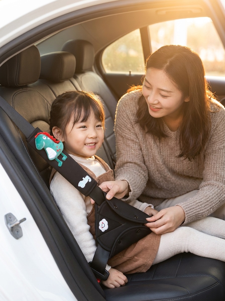 Car Seatbelt Shoulder Pad, Children's Anti-Neck Strangulation Protective Cover, Cartoon Car Seatbelt Belly Protector, Cross-Border Hot Item