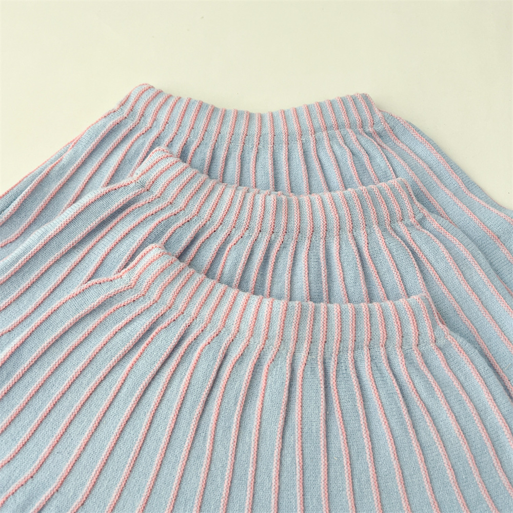 Stickad tröja och kjol set för flickor höst och vinter_voghion.com