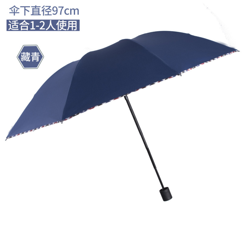 超大12骨黑胶折叠晴雨伞大号加厚三人晴雨伞遮阳伞印刷logo广告伞|undefined