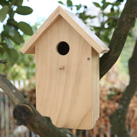 园林户外木制鹦鹉鸟巢可挂式鸟屋木质鸟窝松木小鸟房子喂鸟器房屋