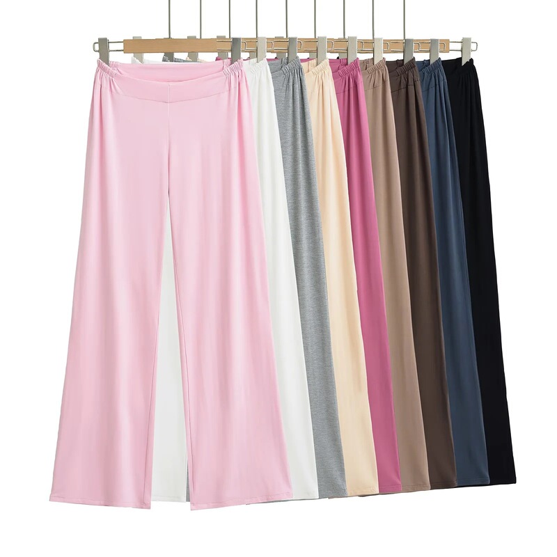 2025 New Summer Style Female Hot Girl V-Waist Draped Casual Pants Thin Lazy Loose Slimming Look Wide-Leg Straight Pants 2025 New Summer Style Female Hot Girl V-Waist Draped Casual Pants Thin Lazy Loose Slimming Look Wide-Leg Straight Pants