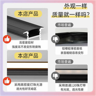 ◇ Led Linear Light Housing U-Shaped Embedded Aluminum Alloy Hard Light Strip Cabinet Light Aluminum Channel Kit Light Strip Aluminum Profile