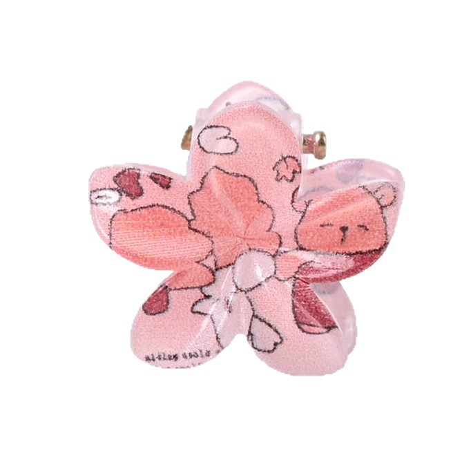 Pequeño huevo flor clip de dibujos animados oso impresión de color cabello pequeño lindo clip de cabello joyas para el cabello