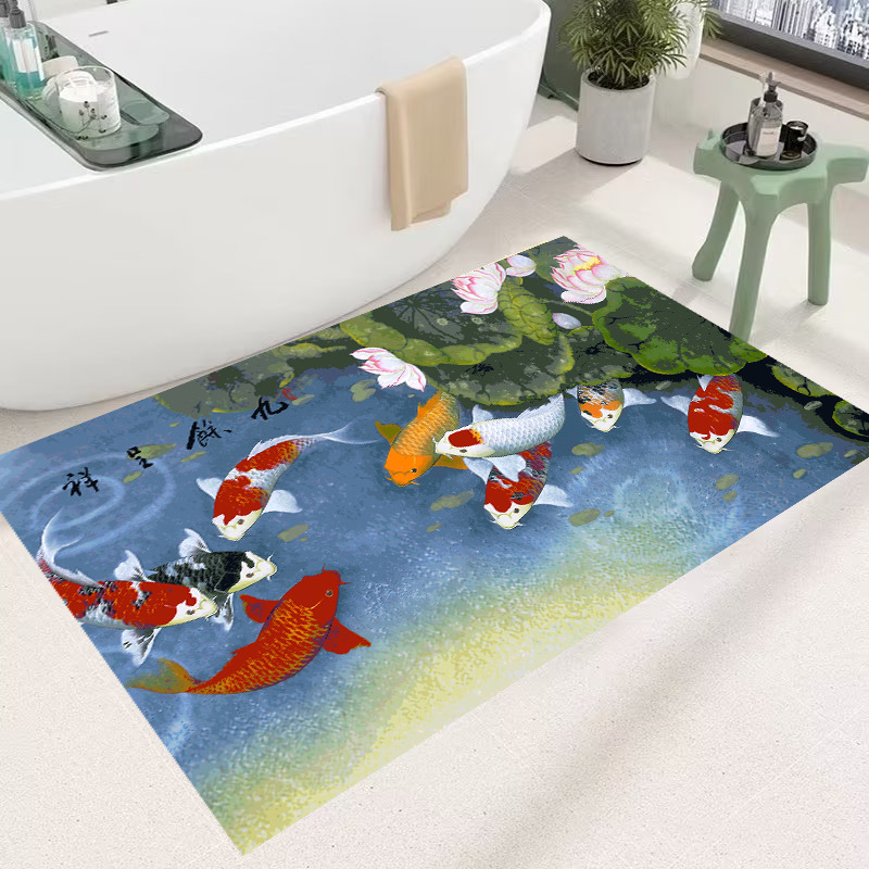 Tapis de bain océan 3d style plage antidérapant absorbant_voghion.com