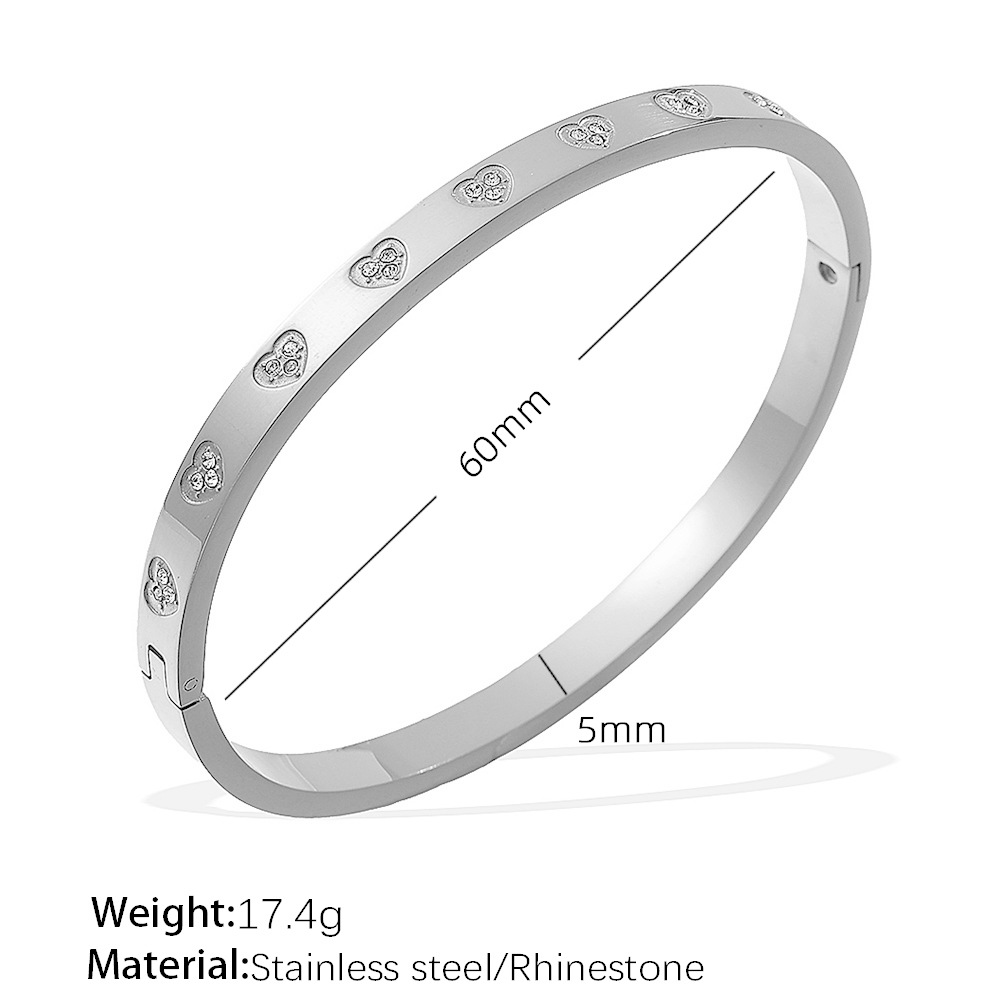 SZ202WES 화이트 다이아몬드 실버 팔찌