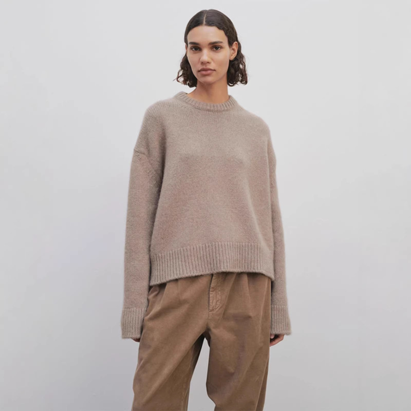 Th~ Row 2025 New Autumn and Winter Soft Cashmere Mohair Wool Blend Knitwear Loose Knitwear
