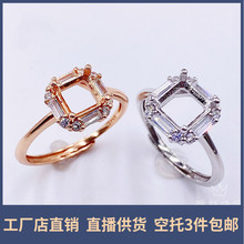 S925�y�18K���ָ�����Ƕ��������5-6-7-8mm�t�{������Ů����