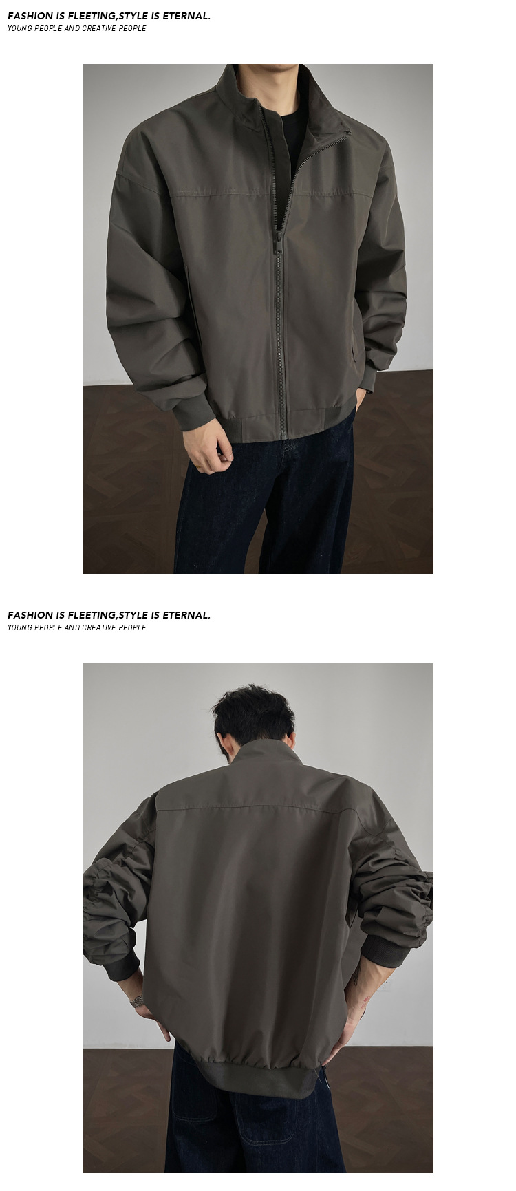 Giacca corta da baseball da esterno GTAL Same Style Three-Proof Workwear Pilot da uomo, primavera/autunno, con colletto alto, ideale per attività all'aperto._voghion.com