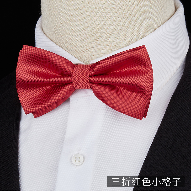 70% off 빨간색 작은 격자 무늬 나비 넥타이