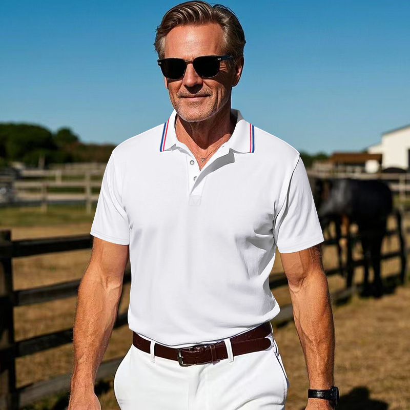 European Size Mesh Men's Polo Shirt Summer Casual Golf Quick Drying Short Sleeved T-Shirt_viptrois.com