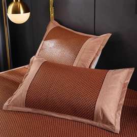 夏凉夏季凉席枕套成人枕席藤席枕头套枕芯套凉枕套单人两只一对装