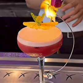 酒吧百科 火焰玫瑰酒杯 网红火烧变玫瑰鸡尾酒杯分子料理装饰夹杯