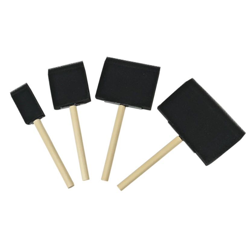 Фабрика прямая трансграничная деревянная ручка черная губчатая кисть детская поделка для граффити губка лопата мульти-Спецификация живопись губчатая кисть