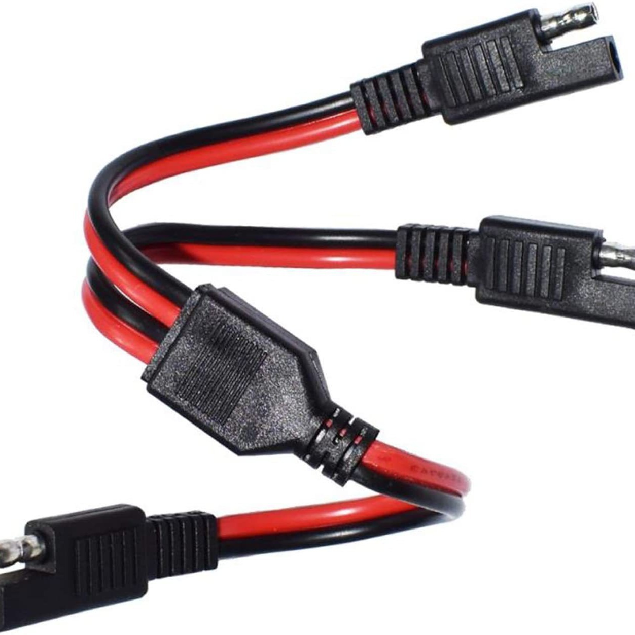 SAE插头转接头 一分二太阳能光伏连接线0.3米