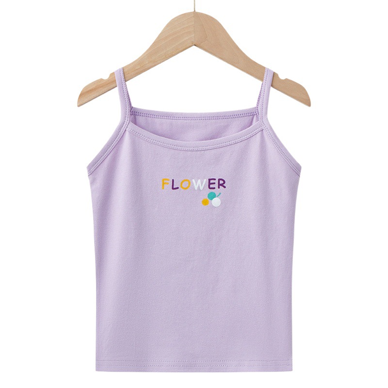 2024 Summer Children's sling small and medium girls sweet cotton vest bottoming shirt baby cartoon inner top