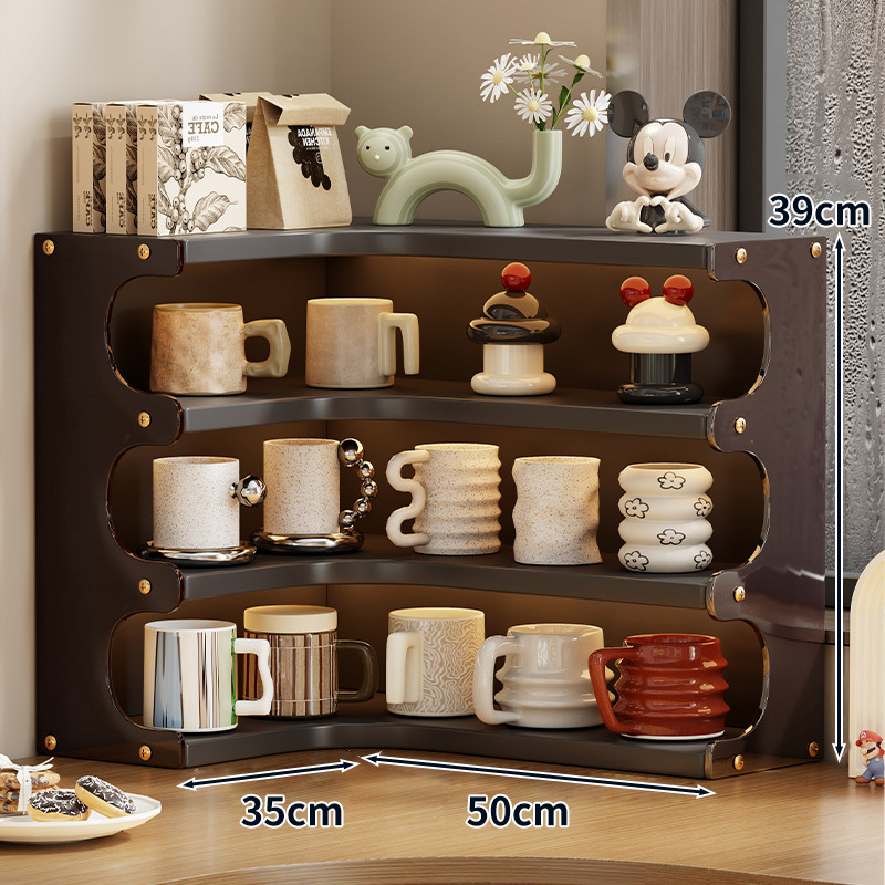 Estante Organizador de Vasos Multicapa para Escritorio y Mesa de Comedor