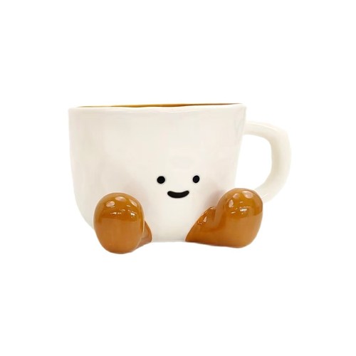 Small Red Book Style Toe Ceramic Cup Underglaze Painting Super Cute Niche Coffee Cup Cartoon Water Cup Gift
