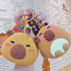 新しいかわいいカピバラ小銭入れキーホルダー卸売子供のミニ収納袋ペンダント女の子小さなギフト