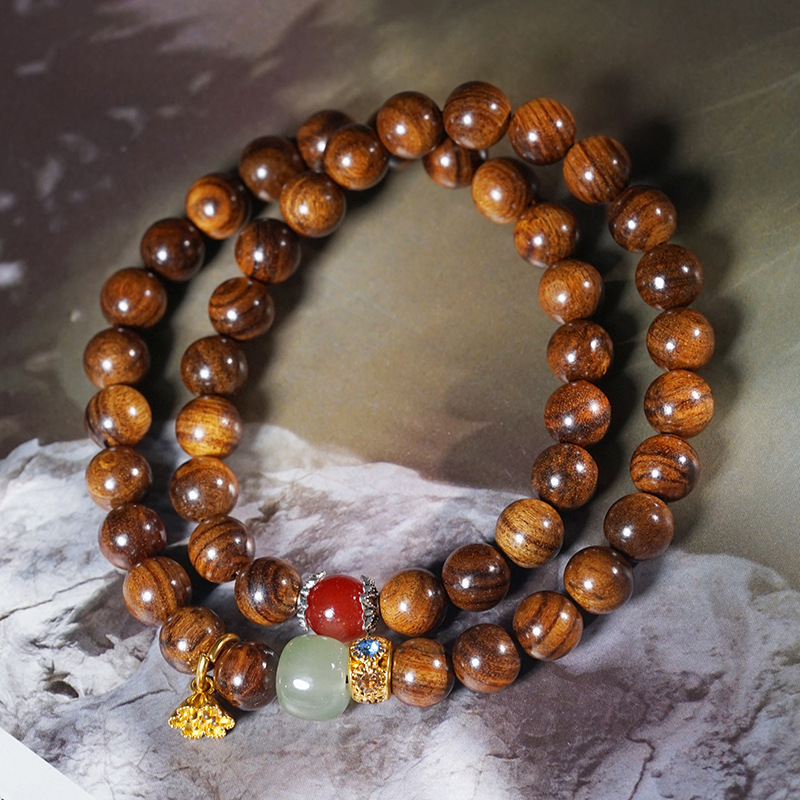 Black Rosewood 8mm Double Circle Bracelet DIY Golden Lotus Pendant Retro Bracelet Couple Buddha Beads and Jewelry Black Rosewood 8mm Double Circle Bracelet DIY Golden Lotus Pendant Retro Bracelet Couple Buddha Beads and Jewelry