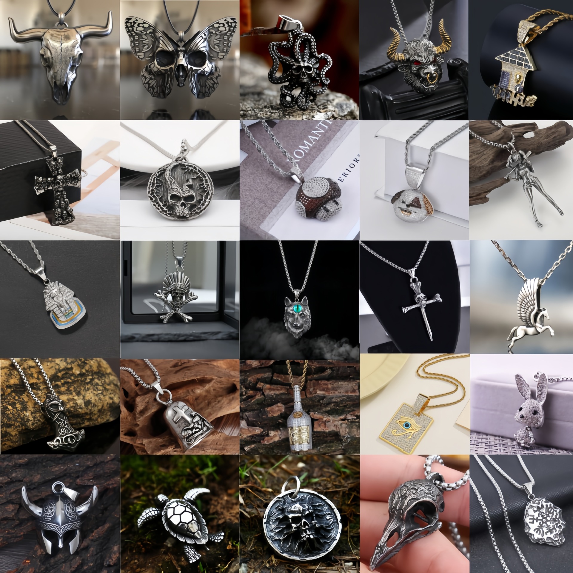 Hot-selling Fashionable Chain Necklaces With Pendants, Featuring Multiple Elements Distinctive Style That Adds A Cool_voghion.com