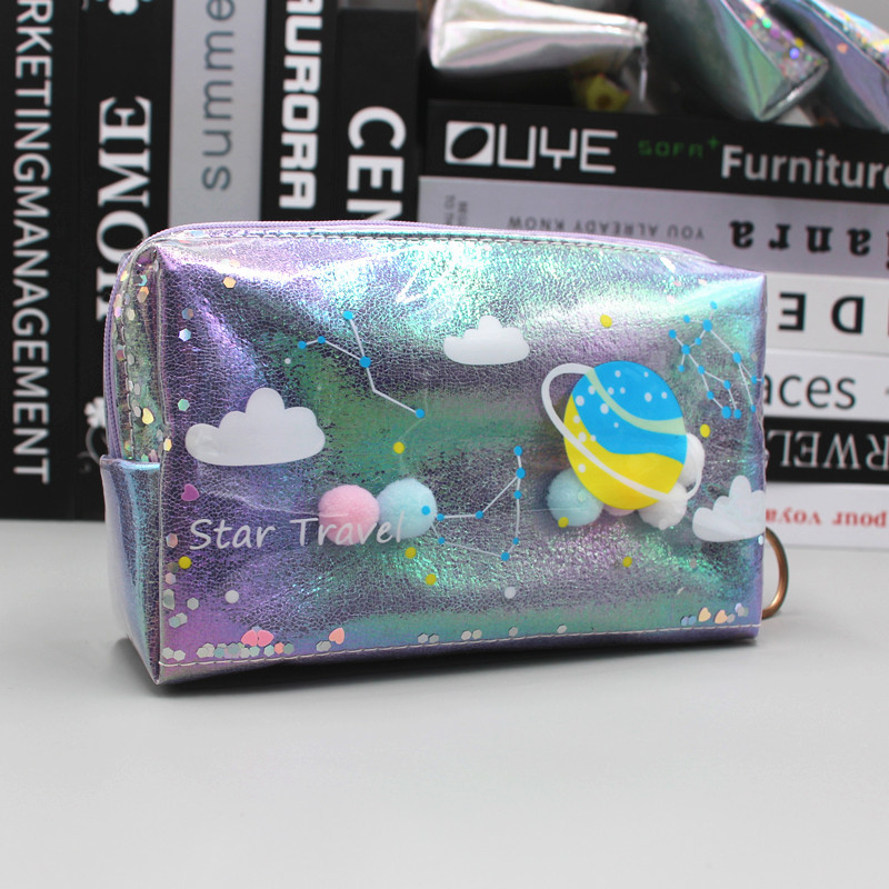 Purple cosmetic bag