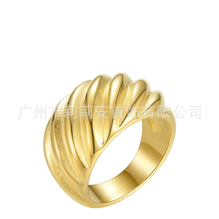 18K gold plated titanium steel European...