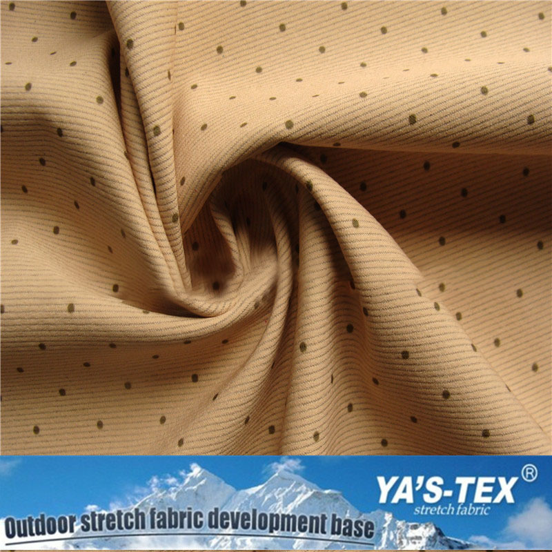 点子印花涤纶四面弹登山布 户外运动服冲锋衣面料 布料