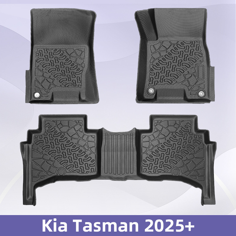 Para el Kia Tasman 2025 3D todo el tiempo TPE almohadilla de pie almohadilla de baúl almohadilla de cubo trasero