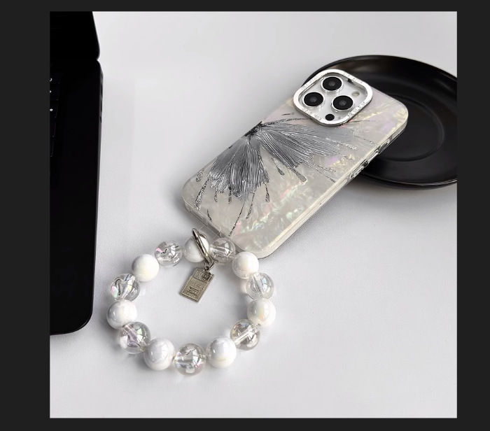 Pulsera + patrón de concha de plata mariposa Hld