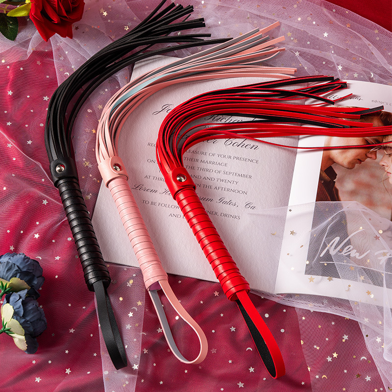Adult fun sm Macaron double-sided leather whip punishment torture sp whip husband and wife training spanking can be sent on behalf