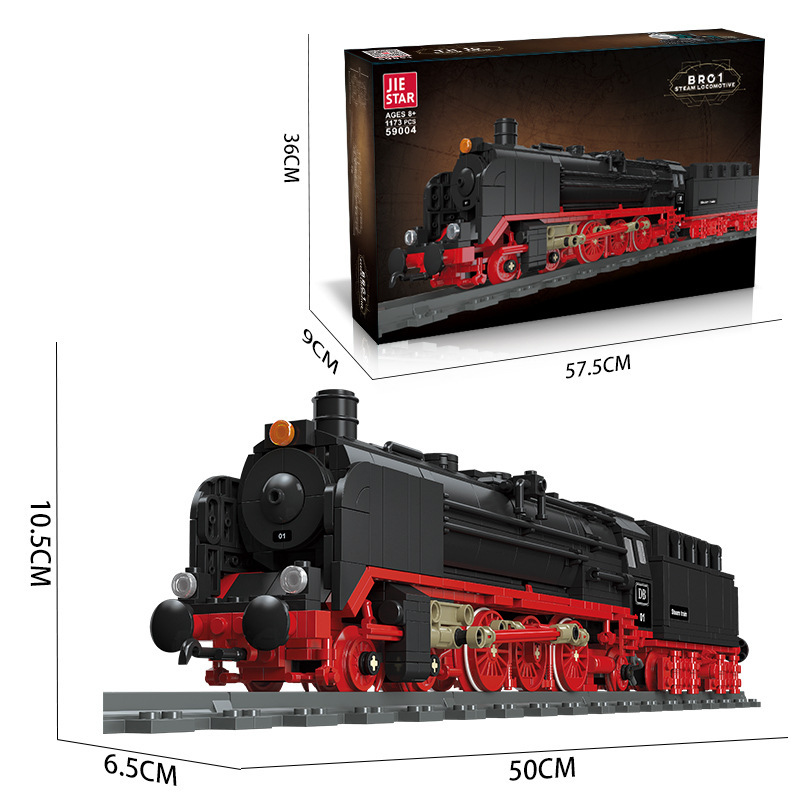 Jiexing pequeña partícula locomotora de vapor bloques de construcción para niños modelo de tren de simulación niño regalo de juguete del día del niño