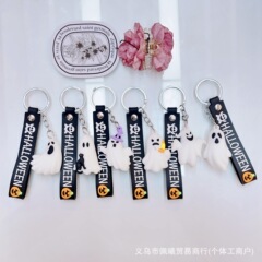 跨境卡通万圣节钥匙扣礼品可爱南瓜灯小挂件Pcv批发卡通周边