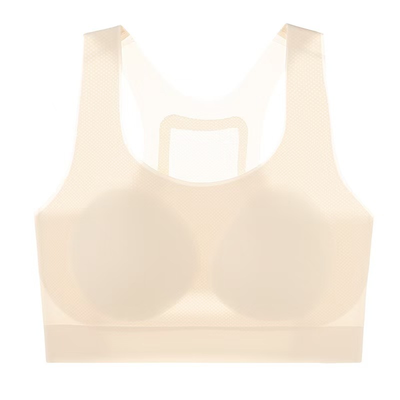 Ropa interior deportiva sin costuras Estudiante femenina durante el desarrollo juvenil Chaleco a prueba de golpes con almohadilla para el pecho para niños grandes Sujetador para niñas de secundaria y preparatoria