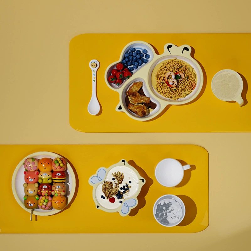 Cartoon tableware for feeding, children's dinner plate for friend for food, brand set with glass