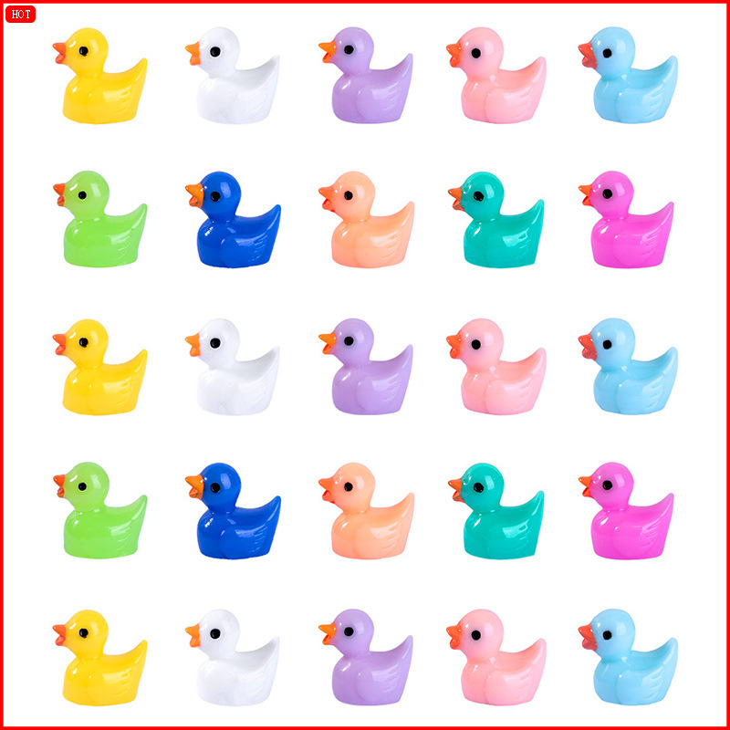 Colorful yellow duck DIY Moss landscape decoration hanging accessories desktop mini micro landscape miniature small ornaments