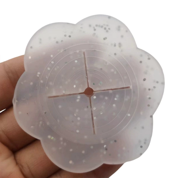Silicone transparent big loose powder, 7cm