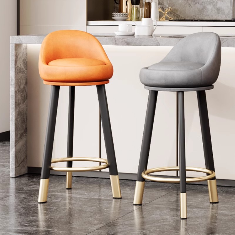 Bar Chair Modern Simple Bar Chair Rotatable Backrest Stool Home Light Luxury High Stool Bar Stool Cashier Chair