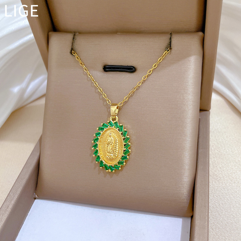 Collana donna a forma di uovo con ritratto e strass_voghion.com