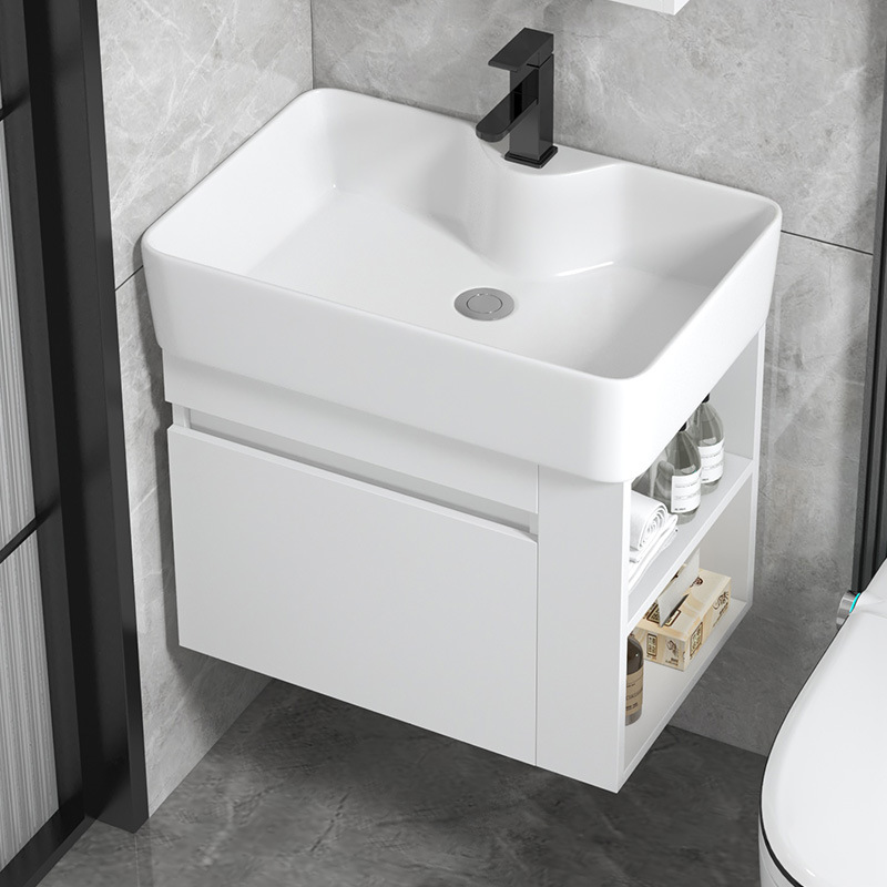 Cajón tipo pared tipo casa pequeña almacenado lateral gabinete de baño cerámica todo en un lavabo gabinete combinación lavabo de cara lavabo